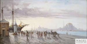 PONTHIEUX 1800-1800,An oriental seaport at early morning,Nagel DE 2012-10-10