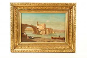 PONTHUS CINIER Antoine 1812-1885,Le Pont d'Avignon,Sadde FR 2024-02-10