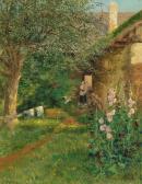 PONTINI Fritz 1874-1912,Scene of a Farmhouse Garden,Palais Dorotheum AT 2019-09-18