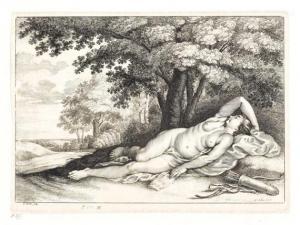 PONTIUS Paulus 1603-1658,Diana sleeping at the foot of a tree,Galerie Koller CH 2012-09-17