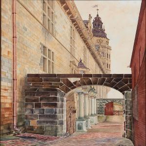 PONTOPPIDAN A 1800-1800,View from the walls of Kronborg Castle,1888,Bruun Rasmussen DK 2012-03-12