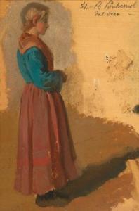 PONTREMOLI Raffaello,Full Figure Study of a Young Woman in Profile,1831,Palais Dorotheum 2009-04-24