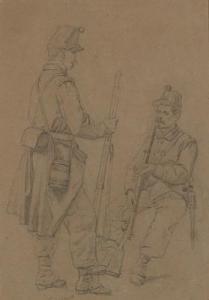 PONTREMOLI Raffaello,Two Soldiers,1831,Palais Dorotheum AT 2009-04-24