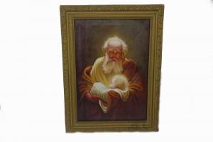 PONTTI A,A biblical image of a bearded man holding a child,Bellmans Fine Art Auctioneers 2017-01-17