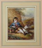 POOLE Paul Falconer,Scottish landscape depicting a boy with a terrier ,Reeman Dansie 2021-06-29