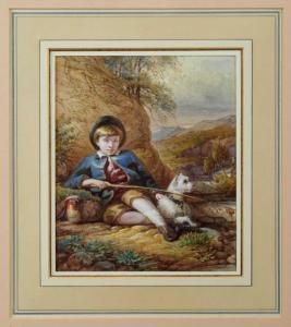 POOLE Paul Falconer,Scottish landscape depicting a boy with a terrier ,Reeman Dansie 2021-06-29