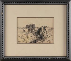 POORE Henry Rankin 1859-1940,Digging the crops,Eldred's US 2022-11-04
