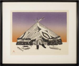 POOTOOGOOK Kananginak,E71168 Cape Dorset Going Into the Tent,1981,Lando Art Auction 2018-05-06