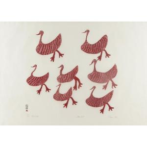 POOTOOGOOK SHARNI 1922-2003,RED BIRDS,1964,Waddington's CA 2023-04-06