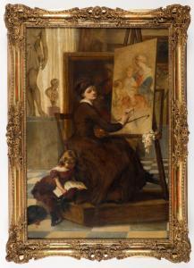 POPE Gustav 1831-1910,Die Malerin in ihrem Atelier,1877,Palais Dorotheum AT 2023-05-09