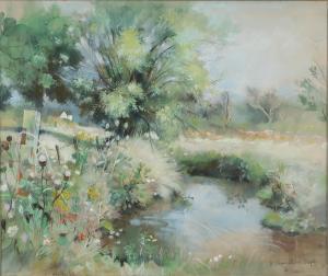 POPE Hilda Chancellor 1913-1976,landscape with stream,Ewbank Auctions GB 2022-10-26