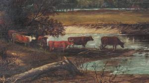 POPE Thomas Benjamin,Hudson River/White Mountain Landscape with Cattle ,Burchard 2013-05-19