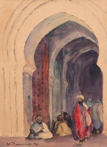 POPESCU Stefan 1872-1948,Mosque Entrance,1929,Artmark RO 2023-07-12