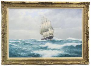 POPHAM William J 1900,SHIP IN CHOPPY SEAS,McTear's GB 2020-08-26