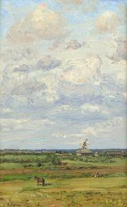 POPOV Alexander,Russische Flachlandschaft mit Mühle,1916,Galerie Bassenge DE 2014-05-30