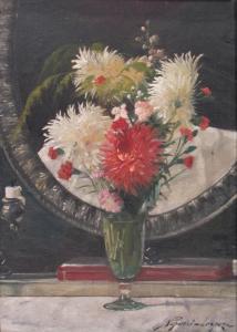 POPOVICI Nadia 1910,Cupwith Flowers,Alis Auction RO 2010-10-05