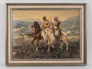 POPP Jon 1862-1953,Zwei Balkanisch-Orientalische Krieger zu Pferde,Mette DE 2020-08-26