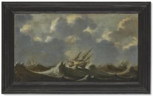PORCELLIS Jan 1584-1632,Ships in a storm,Christie's GB 2021-07-09
