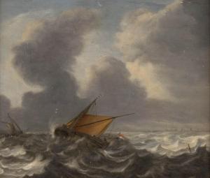 PORCELLIS Jan 1584-1632,SHIPS IN STORMY WATERS,Hargesheimer Kunstauktionen DE 2021-03-13