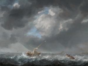 PORCELLIS Julius 1609-1645,A Sailing Boat, a Rowing Boat and other Ships on R,Lempertz DE 2022-05-21