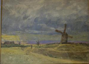 PORCHER Charles Albert 1834-1895,Les moulins à vent,Conan-Auclair FR 2020-09-12