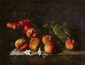 PORPORA Paolo 1617-1673,Still Life with Peaches, Cherries, and Jasmine Flo,Lempertz DE 2017-11-18