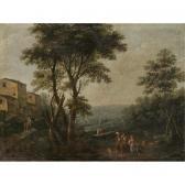 PORTA Andrea 1656-1723,AN ITALIANATE LANDSCAPE WITH FIGURES RESTING IN TH,Sotheby's GB 2007-04-24