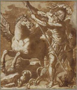 PORTA IL SALVIATI Giuseppe 1520-1580,Bellerophon slaying the Chimera,Galerie Koller CH 2020-09-25