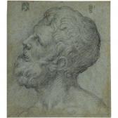 PORTA IL SALVIATI Giuseppe 1520-1580,head of a man, looking upwards to the left,Sotheby's 2006-07-05