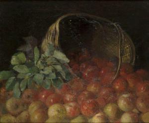 PORTER Charles Ethan 1847-1923,Overturned Basket of Apples,1885,Swann Galleries US 2012-10-18