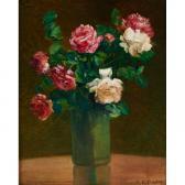 PORTER Charles Ethan 1847-1923,Roses in a Green Vase,Treadway US 2015-06-06