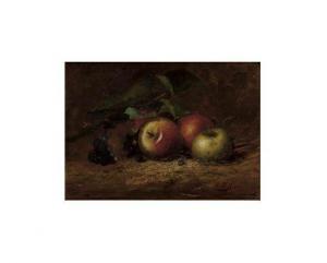 PORTER Charles Ethan,Still Life of Apples, Grapes and Blueberries,1881,Swann Galleries 2012-10-18