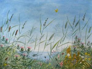 PORTER Eric Horsburgh 1905-1985,VIEW OF WILD FLOWERS LOOKING TOWARDS THE SEA,Whyte's IE 2018-02-26