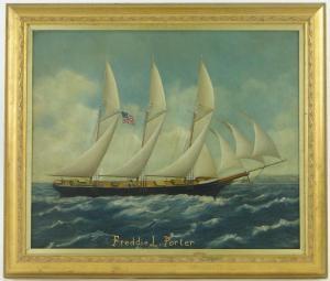 Porter Freddie L,a 3 masted sailing ship at sea,20th century,Burstow and Hewett GB 2016-04-27