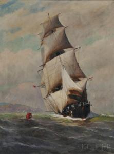 PORTER vivian forsythe 1880-1982,American Clipper Ship Rounding Buoy 4,1923,Skinner US 2015-11-18