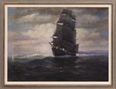 PORTER vivian forsythe 1880-1982,Ship under moonlight,1924,Eldred's US 2020-01-24