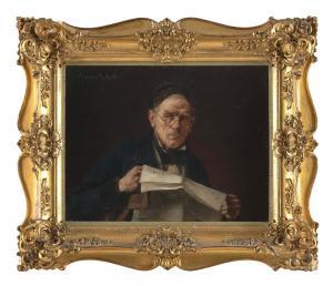 PORTIELJE Gerard 1856-1929,Man reading a newspaper,Eldred's US 2023-02-03