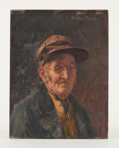 PORTIELJE Gerard 1856-1929,Portrait d'homme à la casquette,Horta BE 2024-04-22