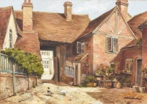 PORTIELJE Gerard,Rural landscape, with cottages and with ducks to f,Canterbury Auction 2023-02-04
