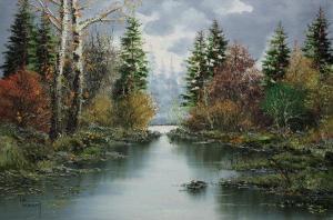 PORUBSZKY Istvan 1931,River Through Autumn Trees,Clars Auction Gallery US 2009-07-11