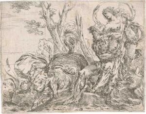 POSSENTI Giovanni Pietro 1618-1659,Herkules tötet den Kentaur Nessus,Galerie Bassenge DE 2022-06-01