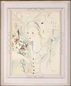 POSSOZ Mily 1888-1967,Jeune fille aux fleurs,Rossini FR 2023-12-07