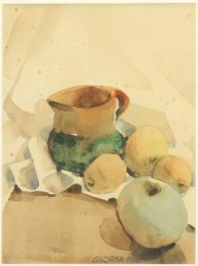 POST George 1906-1997,Clay Jug and Fruit,1936,Clars Auction Gallery US 2019-06-16