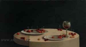 POSTAZS Paulis 1976,Still life with cherries,2007,Antonija LV 2008-04-26