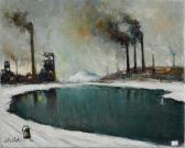 POSTEL Jules 1867-1955,Paysage industriel à Charleroi,Rops BE 2018-04-22