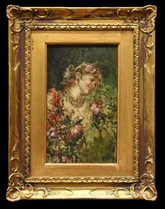 POSTIGLIONE Luca 1876-1936,Giovane donna con fiori,Casa d'Aste Martini IT 2024-03-22