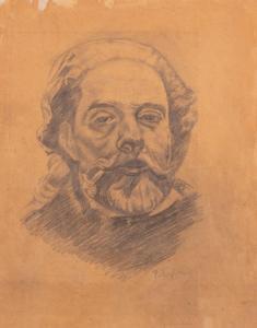 POSTIGLIONE Luca 1876-1936,Ritratto di uomo con barba e mostacci,Gliubich Casa d'Aste IT 2023-12-19