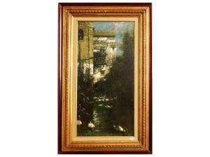 POSTIGLIONE Salvatore 1861-1906,Paesaggio con cigni,Maison Bibelot IT 2023-06-27