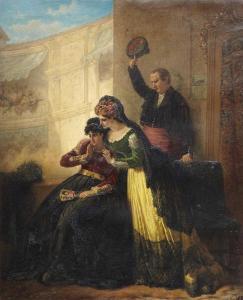 POSTMA Gerrit 1819-1894,Femmes et toréadors au balcon,1875,Mercier & Cie FR 2017-10-15