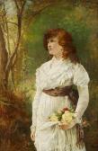 POTT Laslett John 1837-1898,Ung kvinna med rosor,Uppsala Auction SE 2010-06-08